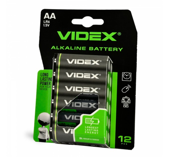 Батарейка лужна VIDEX LR6/AA 12шт BLISTER