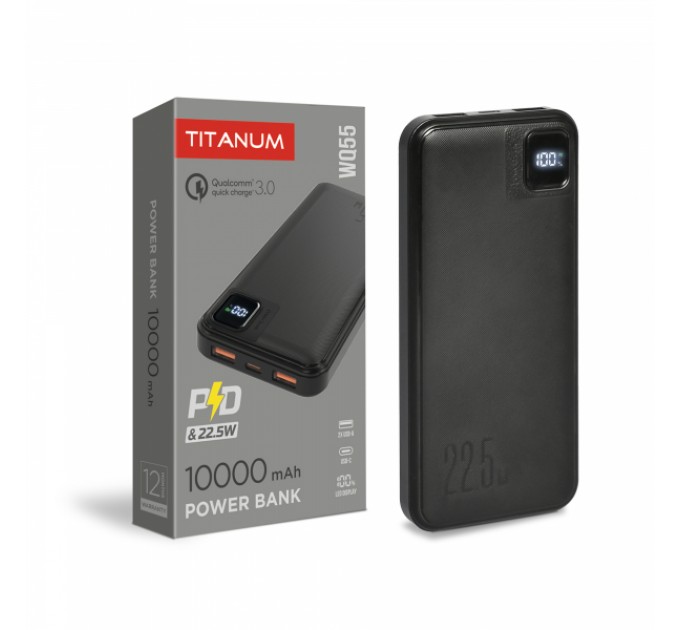 Повербанк 10000mAh TITANUM WQ55 22.5W Black