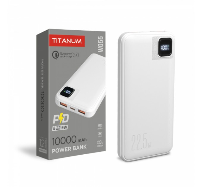 Повербанк 10000mAh TITANUM WQ55 22.5W White
