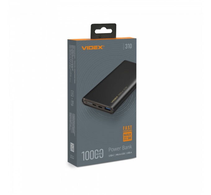 Павербанк 10000mAh VIDEX VPB-310 22.5W Black