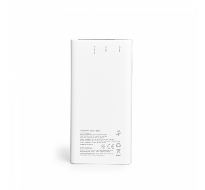 Павербанк 10000mAh VIDEX VPB-310 22.5W White