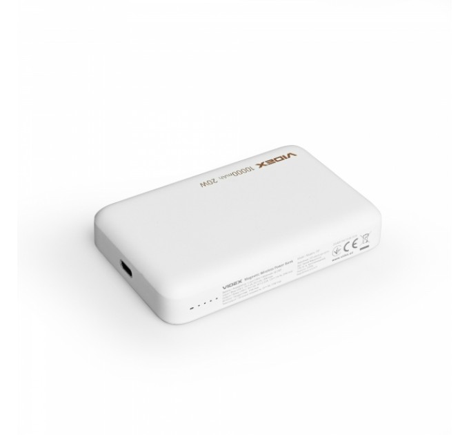Повербанк з бездротовою зарядкою 10000mAh VIDEX VPB-331 PD20W White