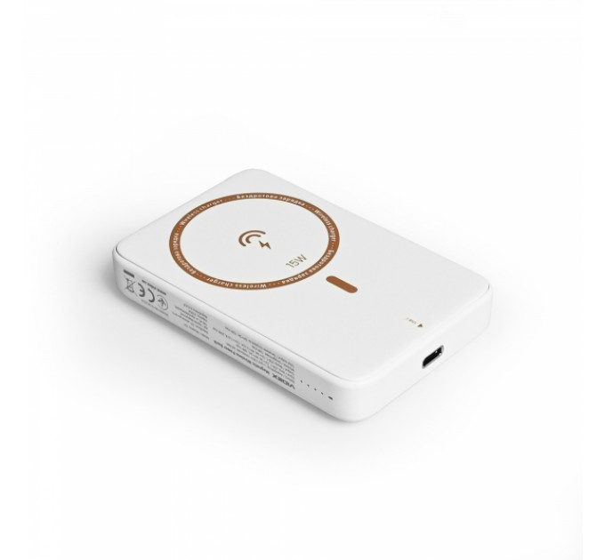 Повербанк з бездротовою зарядкою 10000mAh VIDEX VPB-331 PD20W White