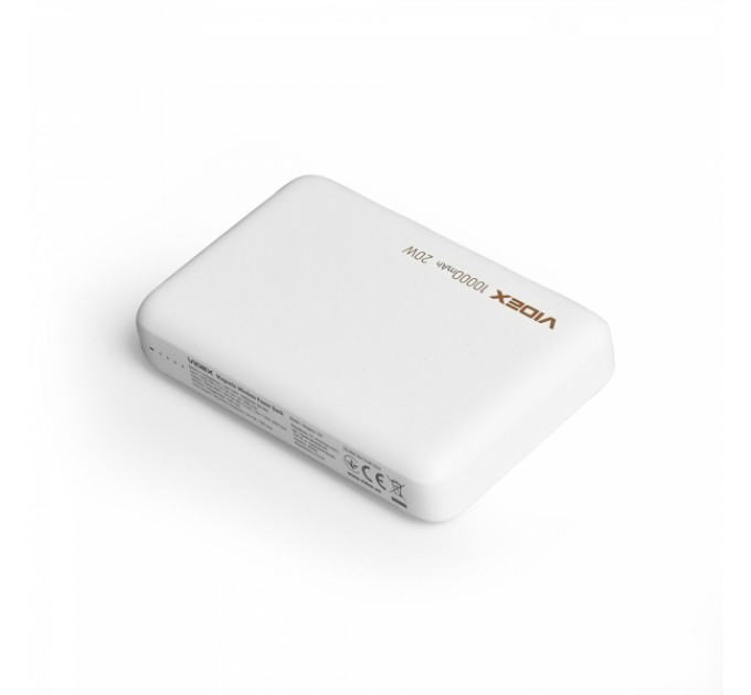 Повербанк з бездротовою зарядкою 10000mAh VIDEX VPB-331 PD20W White