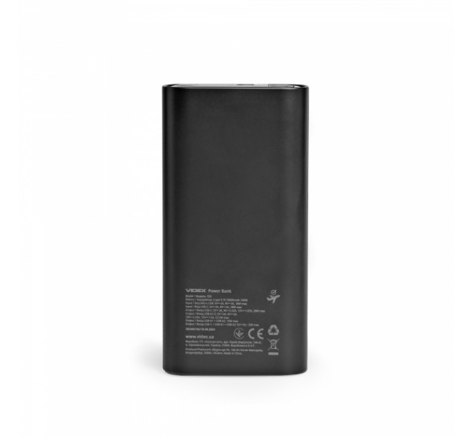 Павербанк 20000mAh VIDEX VPB-320 22.5W Black