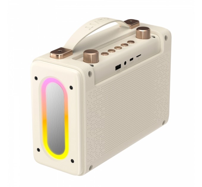 Портативна ретро колонка караоке HAVIT SK823BT 16W RGB Beige