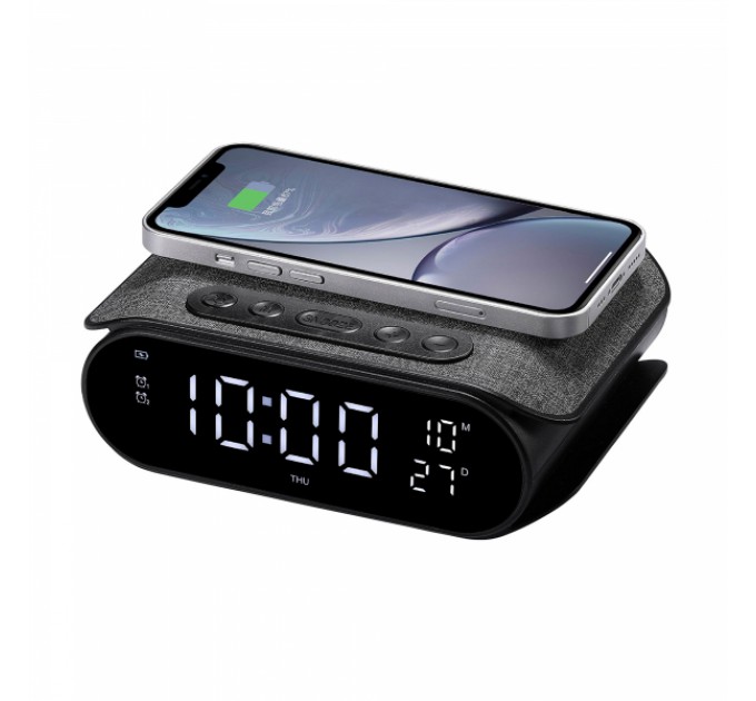 Бездротова зарядка з годинником HAVIT W3040 15W Black