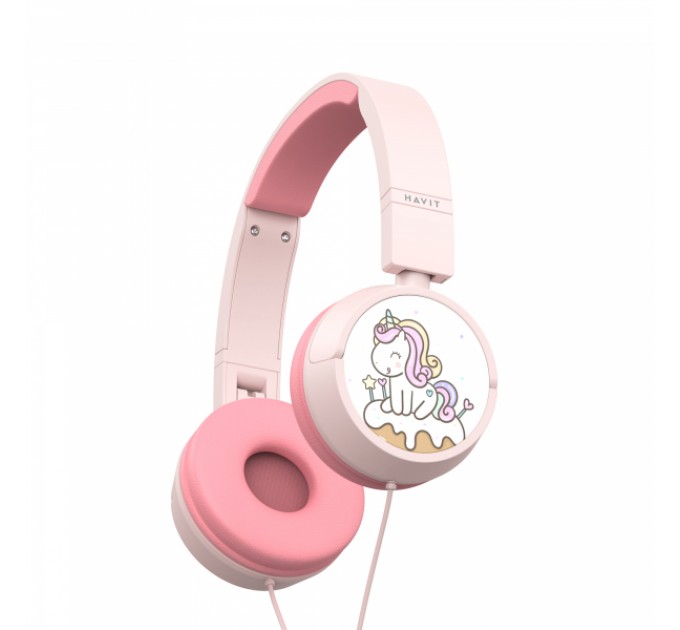 Навушники дитячі дротові накладні HAVIT H231d Pink