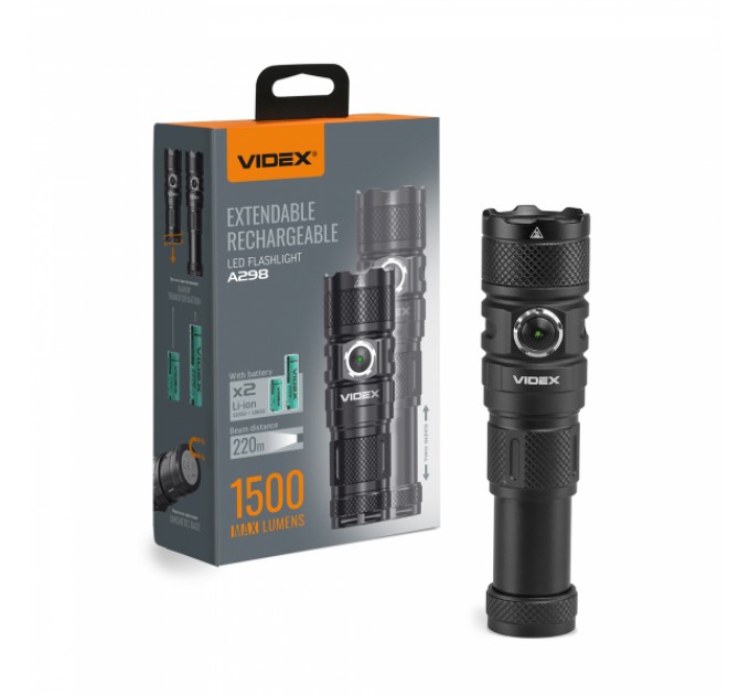 Портативний світлодіодний ліхтарик VIDEX VLF-A298 1500Lm 5000K