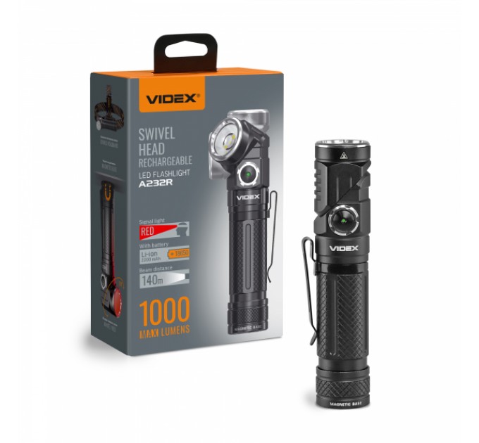 Портативний світлодіодний ліхтарик VIDEX VLF-A232R 1000Lm 5000K