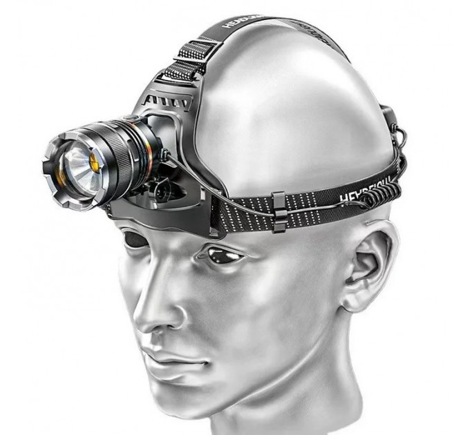 Фонарь налобный A16-GT, IPX65, 2x18650, ЗУ Type-C, zoom, Box