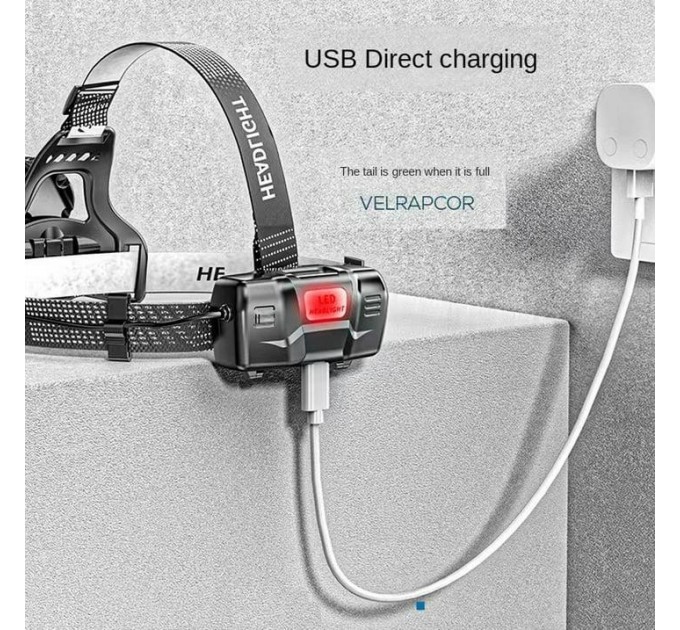 Фонарь налобный A16-GT, IPX65, 2x18650, ЗУ Type-C, zoom, Box