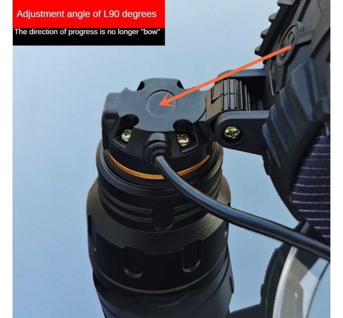 Фонарь налобный 8078-P360, 1 режим, 3x18650, ЗУ Type-C, zoom, Box