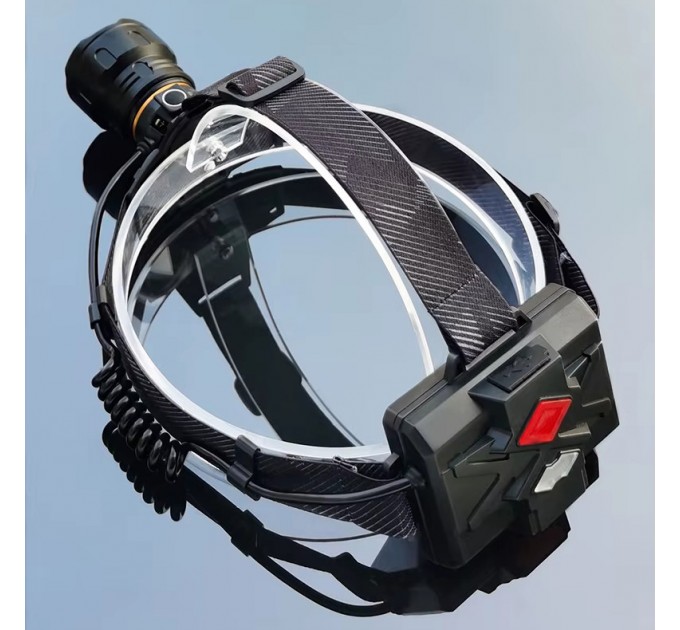 Фонарь налобный 8078-P360, 1 режим, 3x18650, ЗУ Type-C, zoom, Box