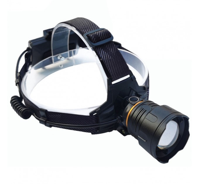 Фонарь налобный 8078-P360, 1 режим, 3x18650, ЗУ Type-C, zoom, Box