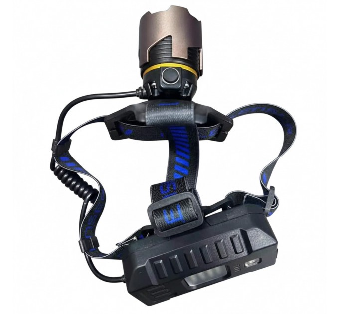 Фонарь налобный A49-TG, Power Bank, 3x18650, ЗУ Type-C, zoom, Box