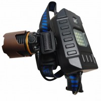 Фонарь налобный A49-TG, Power Bank, 3x18650, ЗУ Type-C, zoom, Box