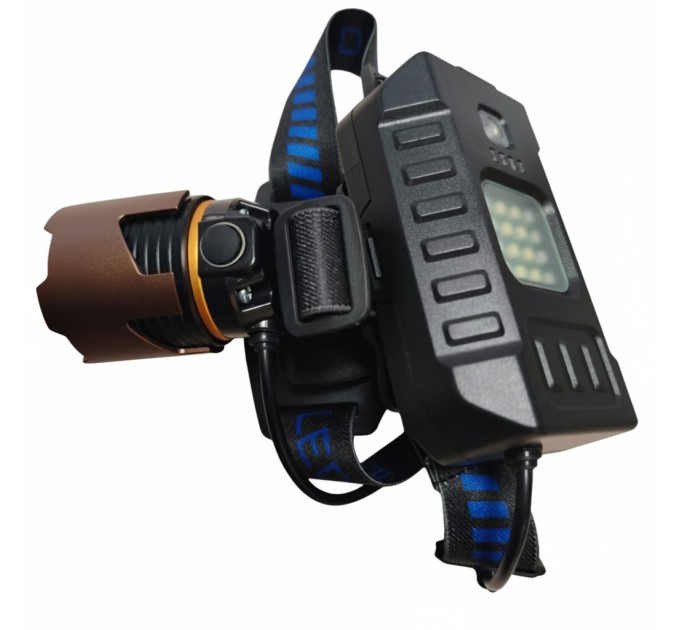 Фонарь налобный A49-TG, Power Bank, 3x18650, ЗУ Type-C, zoom, Box