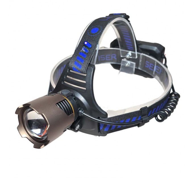 Фонарь налобный A49-TG, Power Bank, 3x18650, ЗУ Type-C, zoom, Box