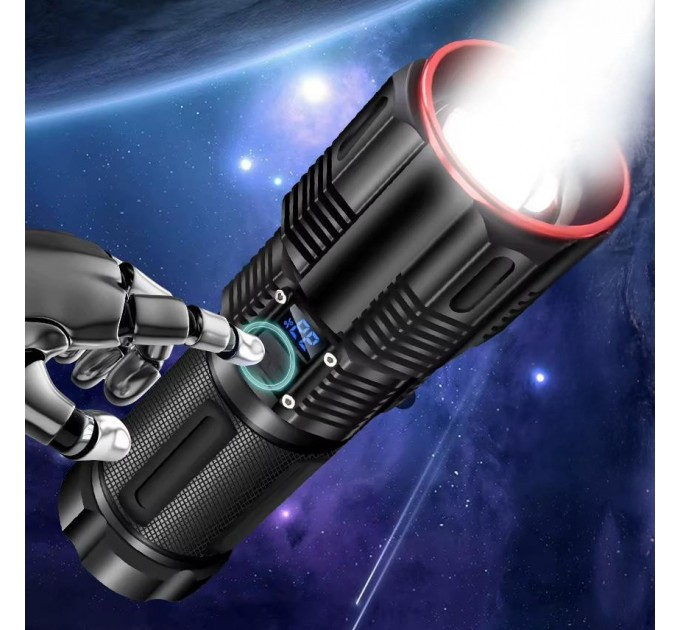 Фонарь 2211-TG, 3x18650, Powe Bank, ЗУ Type-C, zoom, Box