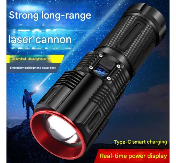 Фонарь 2211-TG, 3x18650, Powe Bank, ЗУ Type-C, zoom, Box