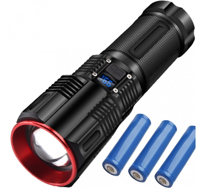 Фонарь 2211-TG, 3x18650, Powe Bank, ЗУ Type-C, zoom, Box
