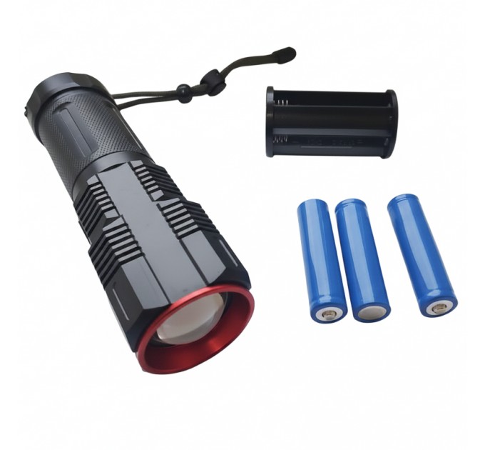 Фонарь 2211-TG, 3x18650, Powe Bank, ЗУ Type-C, zoom, Box