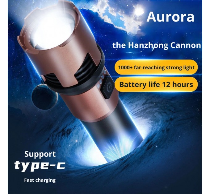 Фонарь A69-GT, 1x26800, Power Bank, ЗУ Type-C, zoom, Box