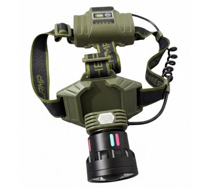 Фонарь налобный NIGHT VISION FLUORESCENCE 8098-TG, IPX4, 2x18650, ЗУ Type-C, zoom, Box