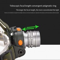 Фонарь налобный 6614-LM, Motion Sensor, ЗУ 220/12V, 1x18650