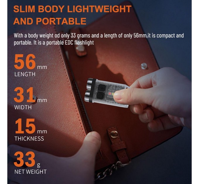 Фонарь брелок S02/V3-2LM+4SMD(RGB), Li-Ion аккумулятор, ЗУ Type-C