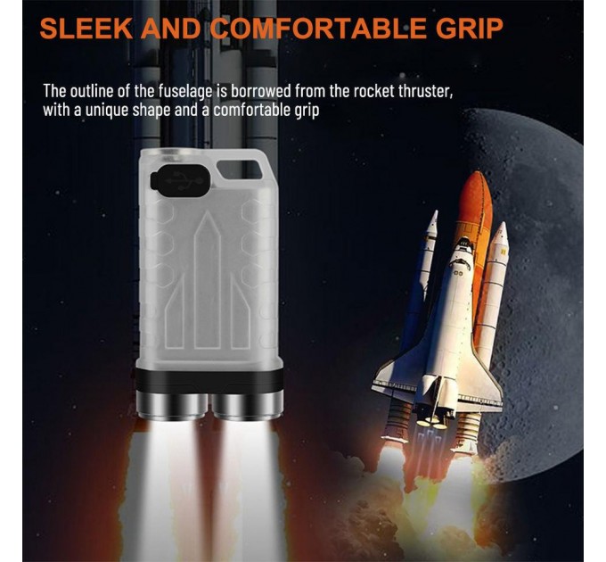 Фонарь брелок S02/V3-2LM+4SMD(RGB), Li-Ion аккумулятор, ЗУ Type-C