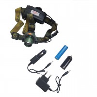 Фонарь налобный 6616-T6, Motion Sensor, ЗУ 220/12V, 1x18650, zoom