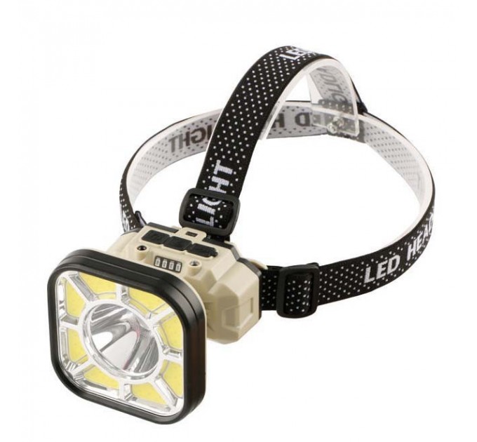 Фонарь налобный 826XS-XPE+8COB(White+Red), Motion Sensor, 1x18650, вело крепление, ЗУ Type-C, Box