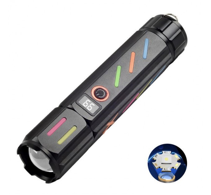 Фонарь NIGHT VISION FLUORESCENCE 530 WHITE LASER LED PM30-TG, Power Bank, 1x18650, ЗУ Type-C, zoom, Box