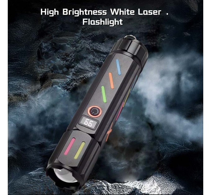 Фонарь NIGHT VISION FLUORESCENCE 530 WHITE LASER LED PM30-TG, Power Bank, 1x18650, ЗУ Type-C, zoom, Box