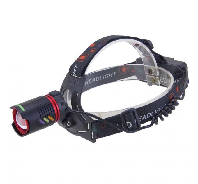 Фонарь налобный NIGHT VISION FLUORESCENCE CT012-2R-TG, 2x18650, ЗУ Type-C, zoom, Box