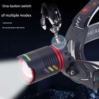 Фонарь налобный NIGHT VISION FLUORESCENCE CT012-2R-TG, 2x18650, ЗУ Type-C, zoom, Box