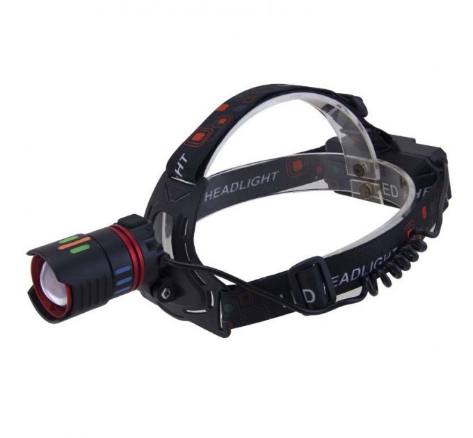 Фонарь налобный NIGHT VISION FLUORESCENCE CT012-3Q-TG, 3x18650, ЗУ Type-C, Power Bank, zoom, Box