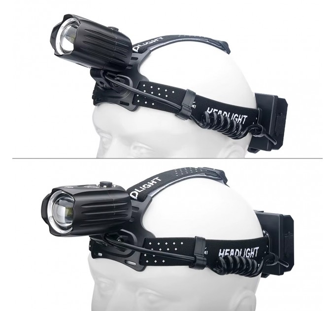 Фонарь налобный BL-T35-P160, 3x18650, Power Bank, ЗУ Type-C, zoom, Box