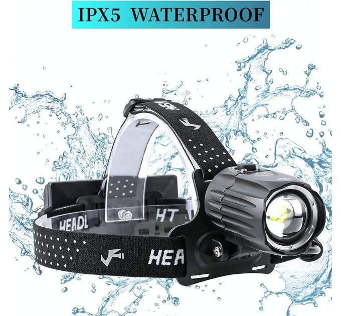 Фонарь налобный BL-T35-P160, 3x18650, Power Bank, ЗУ Type-C, zoom, Box