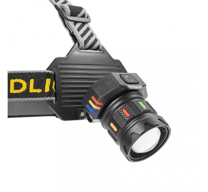 Фонарь налобный BL-T701A-TG, 3x18650, ЗУ Type-C, zoom, Box