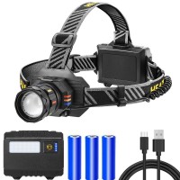 Фонарь налобный BL-T701A-TG, 3x18650, ЗУ Type-C, zoom, Box