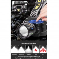 Фонарь налобный NIGHT VISION FLUORESCENCE BL-T701D-TG, Motion Sensor, 3x18650, Power Bank, ЗУ Type-C, zoom, Box