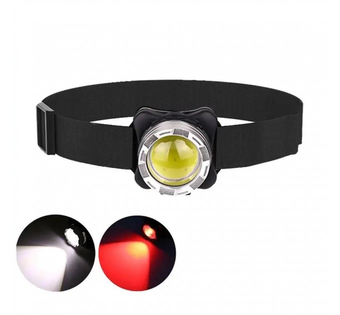 Фонарь налобный BL-F006-COB(White+Red), ЗУ Type-C, Li-Ion аккумулятор, Box