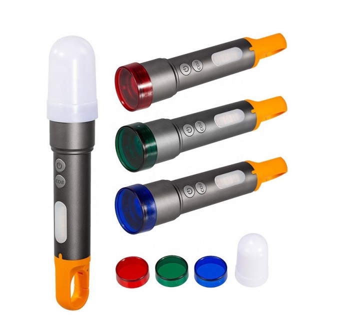 Фонарь CB-X723-TG+3LED, Li-Ion аккумулятор, 3 фильтра, ЗУ Type-C, zoom, Box