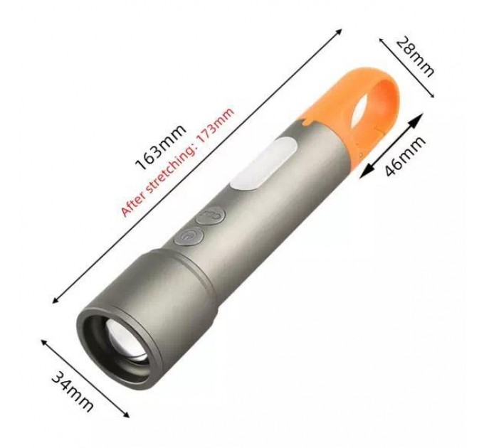 Фонарь CB-X723-TG+3LED, Li-Ion аккумулятор, 3 фильтра, ЗУ Type-C, zoom, Box