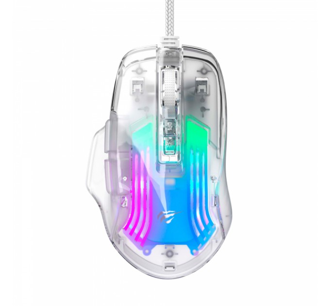 Ігрова миша дротова HAVIT HV-MS1011SE USB Transparent White