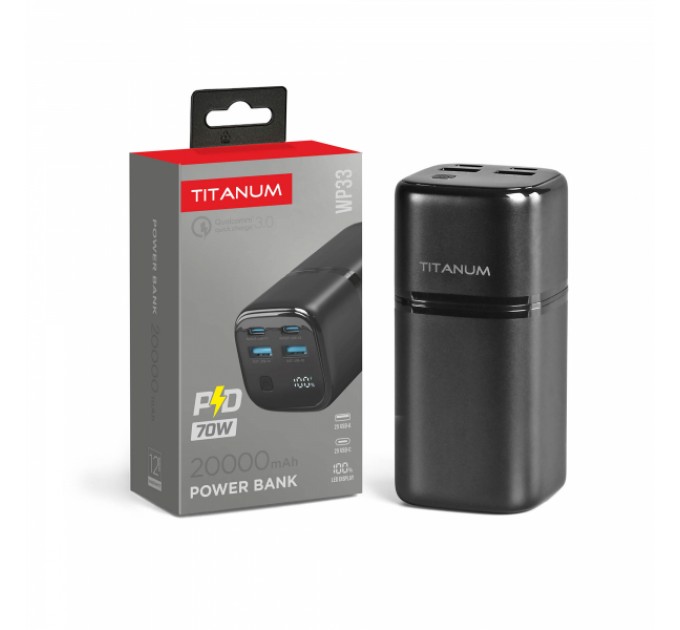 Павербанк 20000mAh TITANUM WP33 PD70W Black