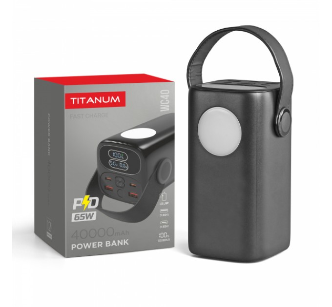 Павербанк 40000mAh TITANUM WC40 PD65W Black
